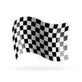 Checkered racing waving flag. Modern illustration. Wavy black and white flags Royalty Free Stock Photo