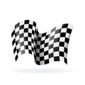 Checkered racing waving flag. Modern illustration. Wavy black and white flags Royalty Free Stock Photo