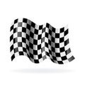 Checkered racing waving flag. Modern illustration. Wavy black and white flags