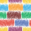 Checkered rainbow grunge stained seamless pattern Royalty Free Stock Photo