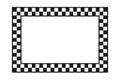 Checkered rectangle frame. Square race checker flag pattern. Checkerboard geometric pattern. Black and white rally chess