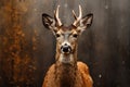 Checkered Red Deer photo taken in brown and earth tones