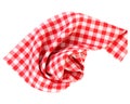 Checkered red picnic cloth isolated. Royalty Free Stock Photo