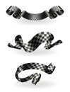 Checkered ribbons set Royalty Free Stock Photo