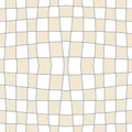 Checkered seamless background with distorted squares. Trippy grid retro checkerboard pattern in 1970s style. Royalty Free Stock Photo