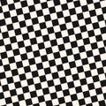 Diagonal checkered seamless pattern. Black and white vector geometric texture Royalty Free Stock Photo