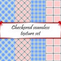 Checkered seamless texture set. Royalty Free Stock Photo