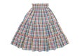 Checkered skirt with elastic belt