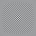 Checkered sphere pattern, 3D black and white squared background. Vector illustration