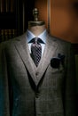 Checkered Suit, Blue Shirt and Tie (Vertical) Royalty Free Stock Photo