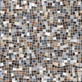 Checkered surface of multicolor squares on a white background. Wavy mosaic with brown and grey tiles. Seamless geometric pattern. Royalty Free Stock Photo