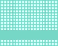 Checkered tablecloth with stripe green blue and white Royalty Free Stock Photo