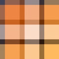 Checkered tartan fabric seamless pattern in beige and orange, vector