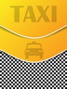 Checkered taxi brochure with silhouettes