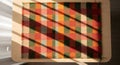 Checkered Textile flat sample in craft table high saturation Royalty Free Stock Photo