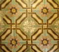 Checkered traditional Cuban ceramic mosaic tile background pattern