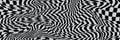 Checkered waves board. Abstract 3d black and white illusions. Pattern or background with wavy distortion effect Royalty Free Stock Photo