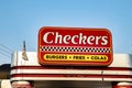 Checkers fast food restaurant exterior building sign