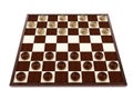 Checkers game board and pieces. 3D illustration