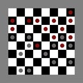 Checkers game in progress