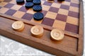 Checkers game from wood