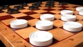 Checkers Game Wooden Board Royalty Free Stock Photo