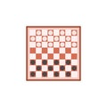 Checkers intellectual board game flat style, vector illustration