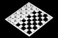 Checkers is a popular ancient Board logic antagonistic game with special black and white pieces, on a cell Board for two Royalty Free Stock Photo