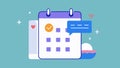 Daily CheckIn Reminders A calendar icon on a phone screen with reminders for daily mood checkins and tips for selfcare Royalty Free Stock Photo