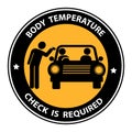 Checking body temperature concept. sign, symbol of check point