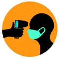 Checking body temperature  icon Royalty Free Stock Photo