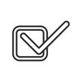 Checking Box with a Checkmark icon vector sign and symbol isolated on white background, Checking Box with a Checkmark logo concept