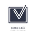 checking box with a checkmark icon on white background. Simple element illustration from UI concept