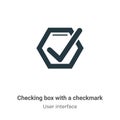Checking box with a checkmark vector icon on white background. Flat vector checking box with a checkmark icon symbol sign from