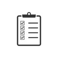 Checking, checklist, document, list, verification icon. Vector illustration, flat design.