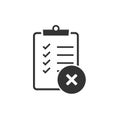 Checking, checklist, document, list, verification icon. Vector illustration, flat design.
