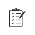 Checking, checklist, document, list, verification icon. Vector illustration, flat design.
