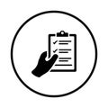 Checking, checklist, report, icon. Black vector design