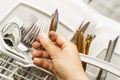 Checking for Cleanliness of Silverware from Dishwasher