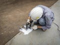 Checking defect in welded with process Magnetic Particle Testing& x28;MT& x29; of Non-Destructive Testing& x28;NDT& x29; Royalty Free Stock Photo