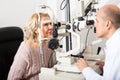 Checking eyesight in clinic