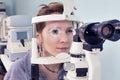 Checking eyesight in a clinic of the future Royalty Free Stock Photo