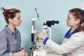 Checking eyesight in a clinic of the future Royalty Free Stock Photo