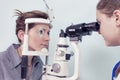 Checking eyesight in a clinic of the future Royalty Free Stock Photo