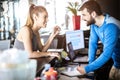 Checking at gym. Royalty Free Stock Photo