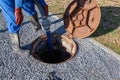checking of sewage works Royalty Free Stock Photo