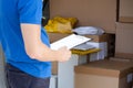 Checking van full of parcels Royalty Free Stock Photo