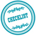 CHECKLIST blue round stamp. Royalty Free Stock Photo