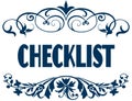 CHECKLIST blue text frames. Royalty Free Stock Photo