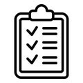 Checklist board icon, outline style Royalty Free Stock Photo